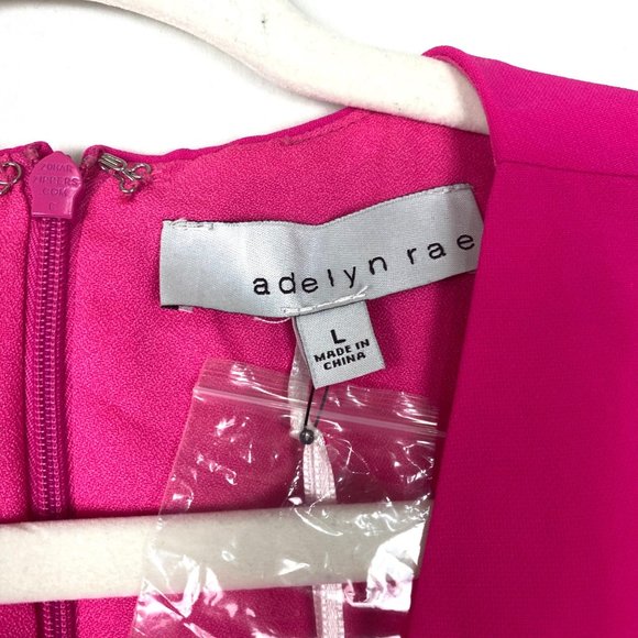 NWT Adelyn Rae Tony Belted Puff Sleeve Mini Dress Neon Pink - Picture 10 of 11